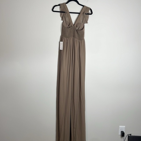 Show Me Your Mumu | Jenn Maxi Dress Soft Beige Chiffon Size Medium NWT - Picture 6 of 8